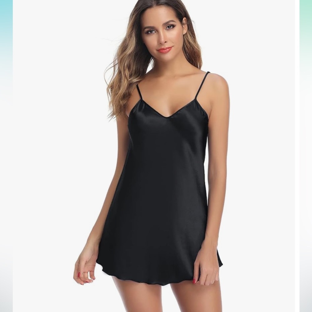 NWT Black Silk Slip (XL)